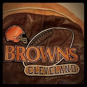 Official mirage team NFL all leather browns jacket